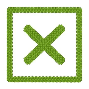 Four Leaf Clover of Check No Sign in Circle Frame Stock Illustration