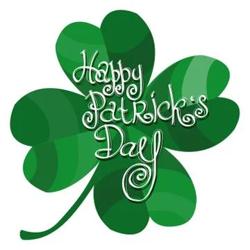 Four-leaf clover. Congratulations to the St. Patrick&amp;#39;s Day. Stock Illustration