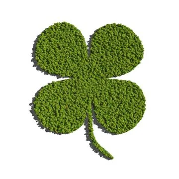 Four leaf clover create by tree white background Stock Illustration