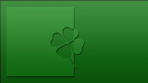 Four leaf clover cut out effect green wallpaper background Stock Illustration