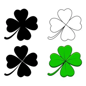 Four leaf clover design isolated on white background Stock Illustration