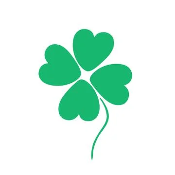 Four-leaf clover in the Doodle style isolated on a white background. A symbol Stock Illustration