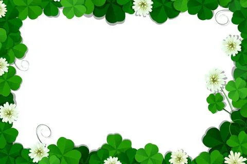 Four leaf clover frame vector over white background 库存插图