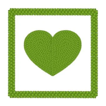 Four Leaf Clover of Heart Shape Icon in A Frame Illustrazione stock