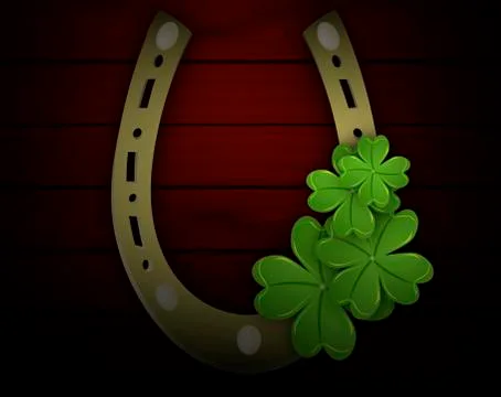 Four-leaf clover in the horseshoe Stock Illustration