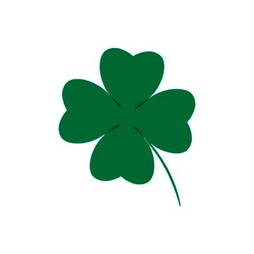 Four leaf clover icon in flat style. Stock Illustration