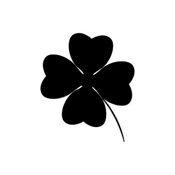 Four leaf clover icon in flat style. Stock Illustration