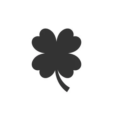 Four leaf clover icon in flat style. St Patricks Day vector illustration on w Stock Illustration
