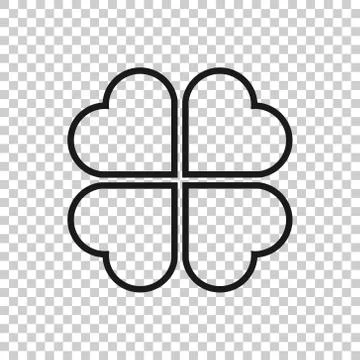 Four leaf clover icon in flat style. St Patricks Day vector illustration on w Stock Illustration