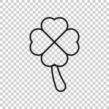 Four leaf clover icon in flat style. St Patricks Day vector illustration on w Illustrazione stock
