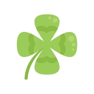 Four leaf clover icon flat vector. Irish luck Stock Illustration