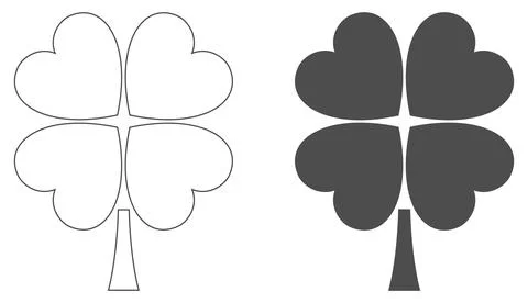 Four-leaf clover. Icon four leaf clover icon. Vector Stock Illustration