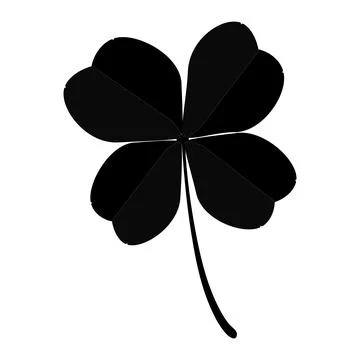 Four leaf clover icon isolated on white background. Clover silhouette. Stock Illustration