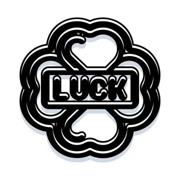 Four leaf clover icon with luck text イラスト素材