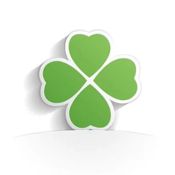 Four leaf clover icon paper Stock Illustration
