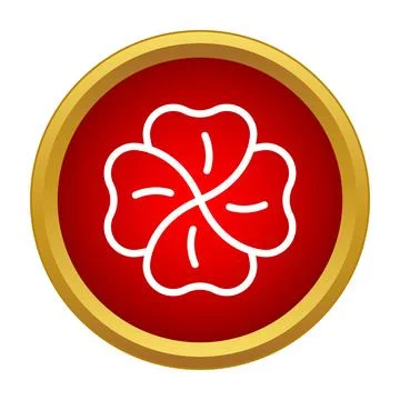Four leaf clover icon representing luck and fortune Stock Illustration
