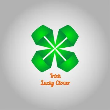 Four leaf clover isolated on white, vector illustration for St. Patrick's day Stock Illustration