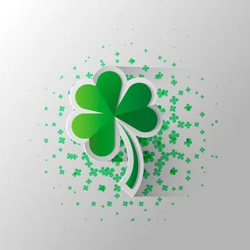 Four leaf clover isolated on white, vector illustration for St. Patrick s day Stock Illustration