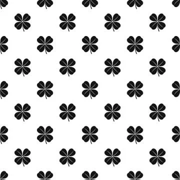 Four leaf clover leaf pattern, simple style Illustrazione stock