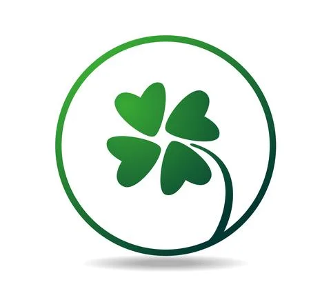 Four leaf clover logo sign symbol Stock Illustration