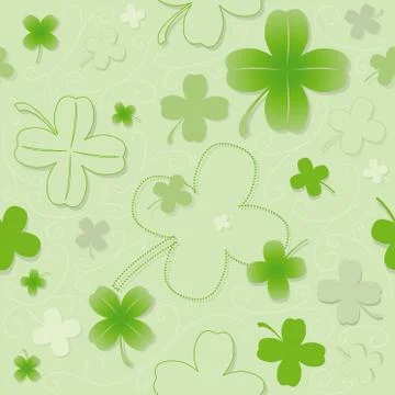 Four Leaf Clover Pattern Stock Illustration