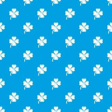 Four leaf clover pattern seamless blue Illustrazione stock