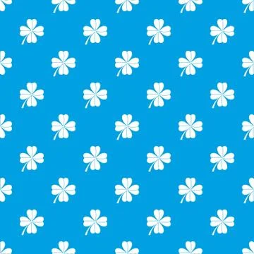 Four leaf clover pattern seamless blue Illustrazione stock