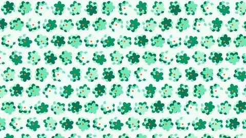 Four-leaf clover patterns with green and mint accents on seamless background Illustrazione stock