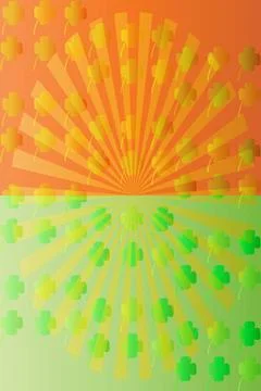 Four-leaf clover rays Vector illustration contains transparency. Card desi... Stock Photos