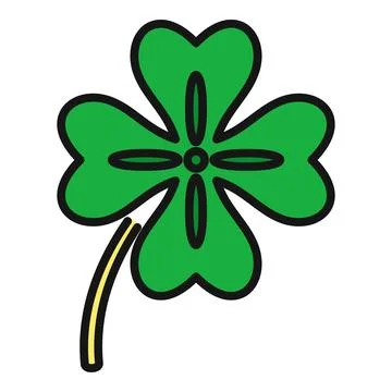 Four leaf clover representing good luck and fortune Stock Illustration