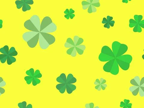 Four leaf clover seamless pattern. Green clover for St. Patrick's Day. Clov.. Stock Illustration