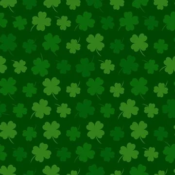 Four leaf clover, seamless pattern. Symbol of good luck. Happy St. Patricks Day Illustrazione stock