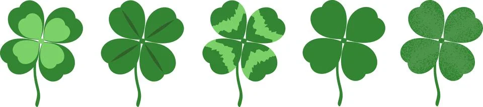 Four-leaf clover set Ilustración de archivo