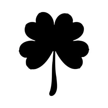 Four Leaf Clover Silhouette for St. Patrick's Day Stock Illustration