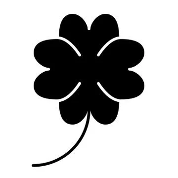 Four leaf clover solid icon. St Patrick's day symbol vector illustration Stock Illustration