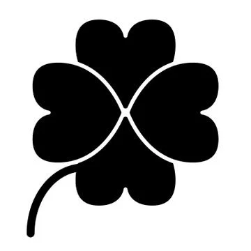Four leaf clover solid icon. Shamrock vector illustration isolated on white Illustrazione stock
