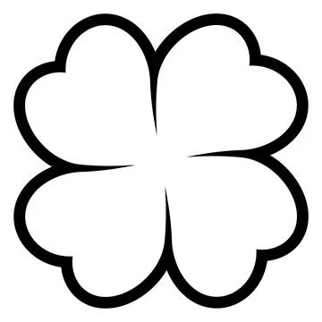 Four-leaf clover symbol line icon shape, illustration of four leaf cloverleaf 스톡 일러스트