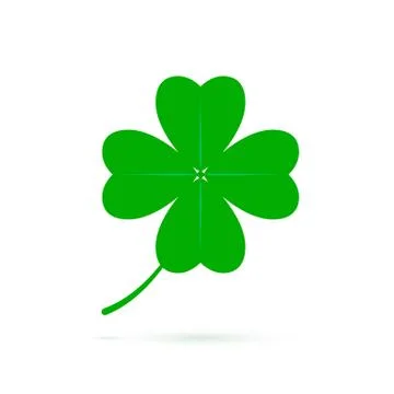 Four leaf clover symbol of luck. Green clover icon isolated on white backgrou Stock Illustration
