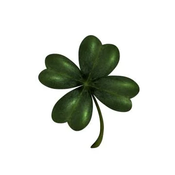 Four-leaf clover. The symbol of St. Patrick's Day. Isolated on white backgr.. Illustrazione stock