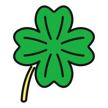 Four leaf clover symbolizing good luck and fortune Stock Illustration