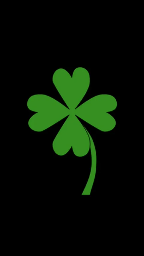 Four Leaf Clover Vertical Green Lucky Stock-Footage 344765184