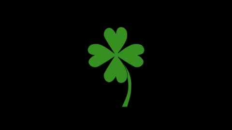Four Leaf Clover Widescreen Green Lucky Stock-Footage 344765158