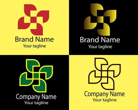 Four-leaf clover/interconnected/unity in diversity/harmonious connection logo Stock Illustration