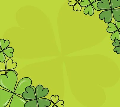 Four leaf clovers card Stock Illustration