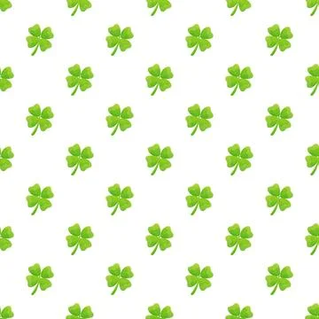 Four leaf clovers creating a lucky green seamless pattern Stock Illustration