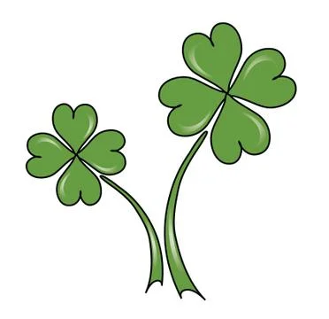 Four leaf clovers Illustrazione stock