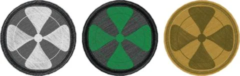 Four-leaf combat patches Ilustración de archivo