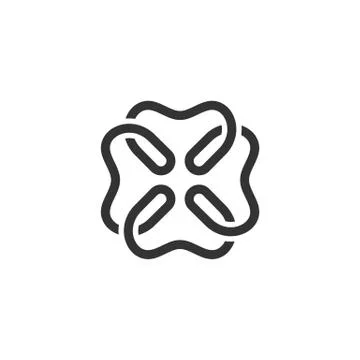 Four Leaf Flower Logo Template Illustration Design. Vector EPS 10. Stock Illustration