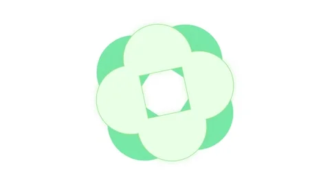 Four leaf frame abstract shape animation video on white background Stock Footage 343698693