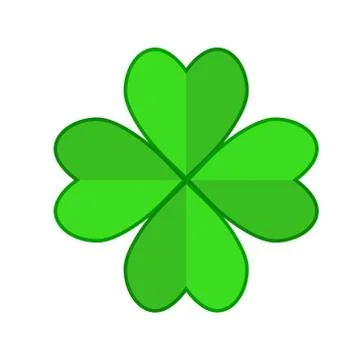 Four leaf green clover hand draw. Lucky quatrefoil. Good luck symbol. Decorat Stock Illustration